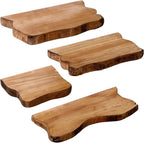 Pinkunn 4 Pcs Floating Shelves for Wall Wooden Live Edge Shelf Wall-Mounted Natural Solid Wood Bedroom Kitchen Storage Living