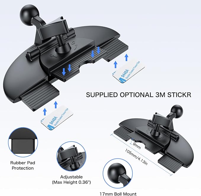 Jansite CD Slot Mount for Carplay Screen 360° Rotation Tool-Free Installation, 4-Button Lock Sturdy CD Slot CarPlay Mount Compatible with 7-10.26 Inch Apple Carplay & Android Auto Screen