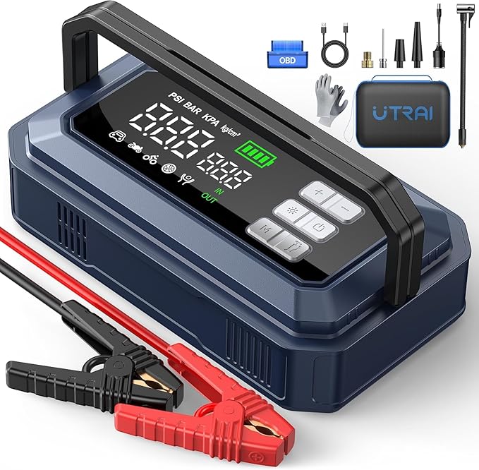 UTRAI Jump Starter with Air Compressor 150PSI, 7000A Peak 12V Jump Box for Car Battery (All Gas/12.0L Diesel), 160W DC