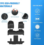 Nilight TPE Floor Mats for Chevy Chevrolet Suburban GMC Yukon XL 7 Seats Bucket Seats 2021 2022 2023 2024 2025 2026 All Weather Custom Fit Heavy Duty Floor Liners