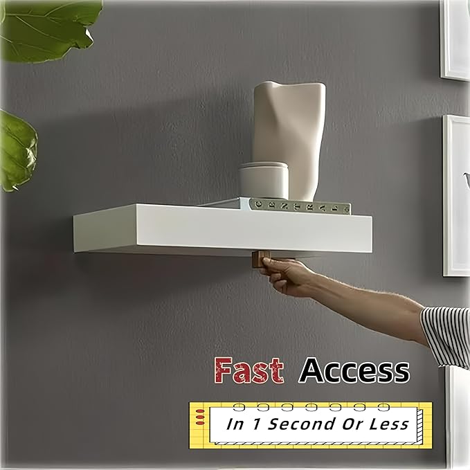 Floating Shelves for Wall Storage, Wall Shelves Bedroom Decor, Secret Compartment Furniture with Trap Door, Rustic Wood Shelf