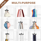 TOPIA HANGER Hoodie Hangers 2-Pack with 6 Wood Balls, 360°Swivel Purse Hanger, Scarf Hanger, Closet Hooks, Handbag Organizer,