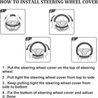Evankin Red Leather Steering Wheel Cover, Comfortable and Soft Solid Color Universal Steering Wheel Cover 15 inch, Suitable f