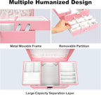 Dajasan Jewelry Organizer Box, Large Jewelry Boxes for Women Girls, Space-Saving 3 Layers Jewelry Storage Case with Drawer, G
