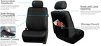 FH Group Front Set Faux Leather Car Seat Covers for Low Back Seat with Removable Headrest, Universal Fit, Airbag Compatible S