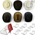 Modern JP Adhesive Hat Hooks for Wall (8-Pack) - Cowboy Hat Rack, Wide Brim Hat Organizer, Strong Hold Hat Hangers for Wall -