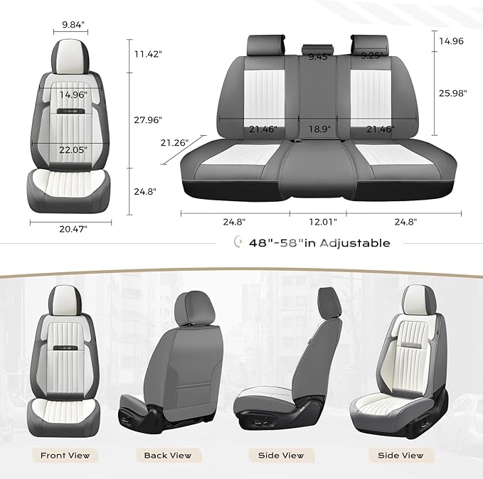 Coverado Car Seat Covers Front Seats, Seat Covers for Cars, Car Seat Protector, 2-Pack Car Seat Cushion Nappa Leather, Waterp