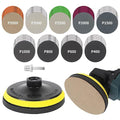 45PCS 5 Inch Wet Dry Sanding Discs Kit with Hook and Loop Backing Pad 5/8-11 and Foam, Angle Grinder Drill Sanding Attachment
