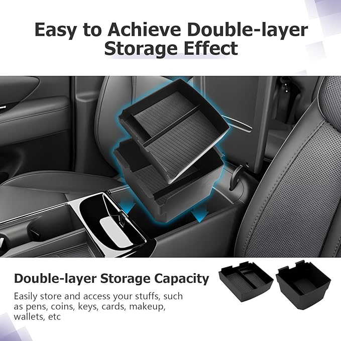 Center Console Organizer Compatible with 2025 2026 Hyundai Tucson Limited Hybrid/Tucson Plug-in Hybrid Accessories Storage Box Compartment Tray - ONLY Fit with Electronic Shift 2-Pack[NOT FOR SE/SEL]