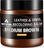 Leather Recoloring Balm - Medium Brown Leather Repair Kit for Furniture, Dye, Recolor, Renew, Repair & Restore Aged, Faded, C