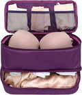 Cambond Travel Underwear Organizer Bag - 4-in-1 Soft Double Layer Bra Travel Bag, Portable Expandable Compression Packing Org