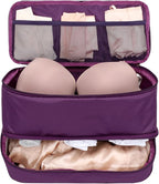 Cambond Travel Underwear Organizer Bag - 4-in-1 Soft Double Layer Bra Travel Bag, Portable Expandable Compression Packing Org