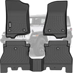 Floor Mats fit for Jeep Wrangler JL 2018-2024 (Not for JK or 4XE), TPE Rubber Car Mats All Weather Custom Floor Liners for Jeep Wrangler JL 4 Door 1st and 2nd Row Front & Rear Non-Slip Odorless, Black