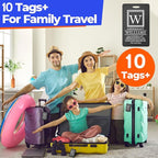 10 PCS Personalized Luggage Tags, Custom Engraved Aluminum Luggage Tags for Family, Metal Luggage Tags for Suitcases, Backpac