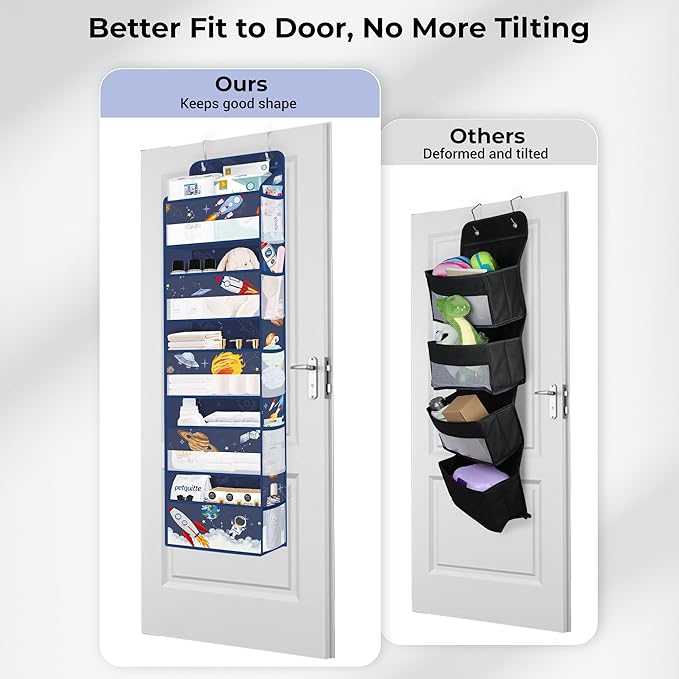 Clastyle Blue Space Over The Door Organizer Storage Planet Rocket 5 Shelves Closet Nursery Hanging Shelves Clothes Diaper Stu