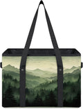 Reusable Grocery Bags Heavy Duty Shopping Bags Foldable Large Tote Bags with Long Handles & Hard Bottom