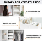 【FAMILY PACK】Drawer Organizer Clothes, 20 Pack Dresser Organizer Bins for Baby Clothes - Underwear Bra Sock Organizer - Fabri