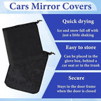 2Pcs Side Mirror Covers, Waterproof Car Side Mirror Protection for Snow, Ice, Bird Droppings - Suit Fit for Trucks, Winter Rearview Guard, Auto Exterior Accessories with Drawstrings