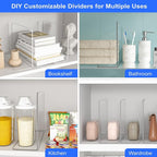 OKPOW Shelf Dividers Closet Organizer - 7.5" Tall X 11.8" Deep Acrylic Clear Sturdy Separate for Clothes Purse - Adjustable S