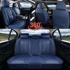 Coverado Car Seat Covers Full Set, Blue Car Seat Cover, Nappa Leather Seat Covers for Cars, Waterproof Car Seat Protector wit