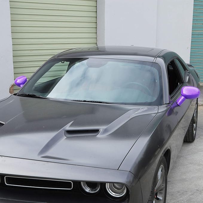 Voodonala for Challenger Rearview Mirror Cover Side Mirror Trim Shell Cover Decoration Trim for 2009-2024+Dodge Challenger Exterior Accessories 10pcs ASB Purple