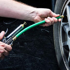 STEELMAN 75052 Straight Chuck Tire Inflator with Built-in Gauge and Green 12-Inch Hose