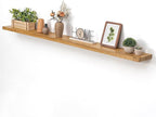 Dreamland 72 inch Floating Shelves for Wall Solid Elm Wood Wall Mounted Shelves|Rustic Long Floating Shelves with Invisible B