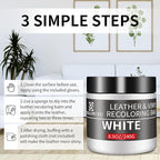 Leather Recoloring Balm,8.5oz Leather Color Restorer,White Leather Repair kit for Furniture and Car Interior,Leather Couch Sc