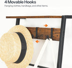 HOOBRO Blanket Ladder, 7-Tier Giraffe Shape Towel Rack for Living Room and Bedroom, 63.4" H Decorative Ladder Shelf with Hook