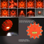 Tobfit 12 Pack LED Road Flares Emergency Lights Roadside Safety Beacon Disc Flashing Warning Flare Kit with Magnetic Base & H