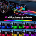 Dream Color Acrylic Interior Car Ambient Light Kit, Bphuny 30 in 1 593 LEDs Fiber Optic Multiple Modes Decoration Atmosphere Lights with Music Dynamic Rainbow Rhythm, RGB Neon Lights for All Cars