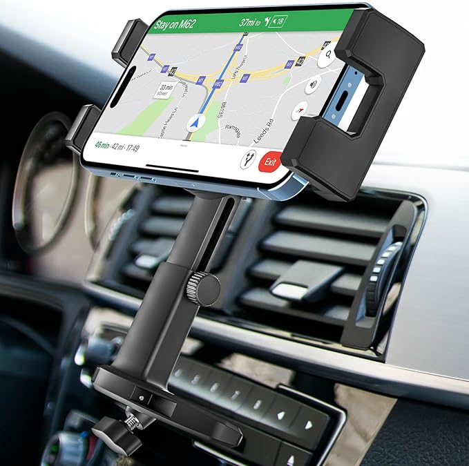 woleyi CD Slot Phone Mount, [Height Adjustable] CD Player Car Phone Mount, Universal Ultra Sturdy CD Cell Phone Car Mount for iPhone Air 17 Pro Max 16 15 14 13 12 11 X Plus, Android, All Smartphones