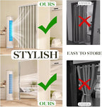 Jilron 100% Blackout Fabric Folding Door Curtain with Magnetic Closure - Accordion Style for Sliding Doors, Closets,Wardrobe 