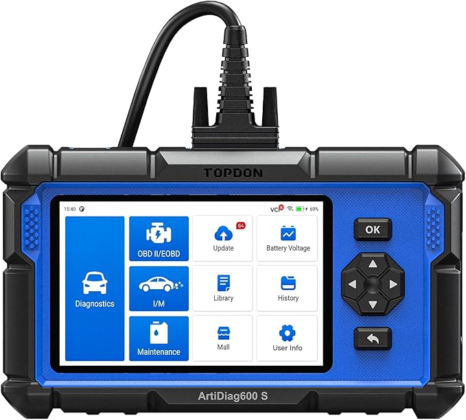 OBD2 Scanner TOPDON AD600S Scan Tool, Code Reader, Diagnostics Scanner for ABS/SRS/AT/Engine, 9 Reset Services,