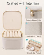 Vlando Travel Jewelry Case,Valentines Gifts,Small Jewelry Box Organizer,Travel Jewelry Storage with 6 Velvet Jewelry Zipper P