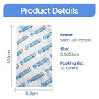 30 Packs 20 Gram Silica Gel Packets, Dessicant Packs for Storage, Moisture Absorber Bag, Humidity Packs