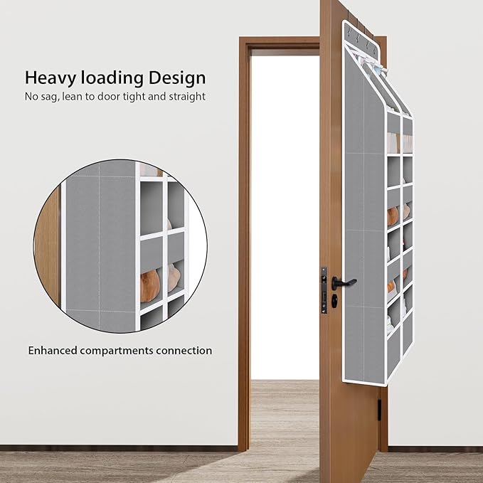 Univivi 5-Shelf Fabric Door Organizer Over Door Hanging Organizer with 8 Deep Pockets and 4 Small PVC Pockets Hanging Storage