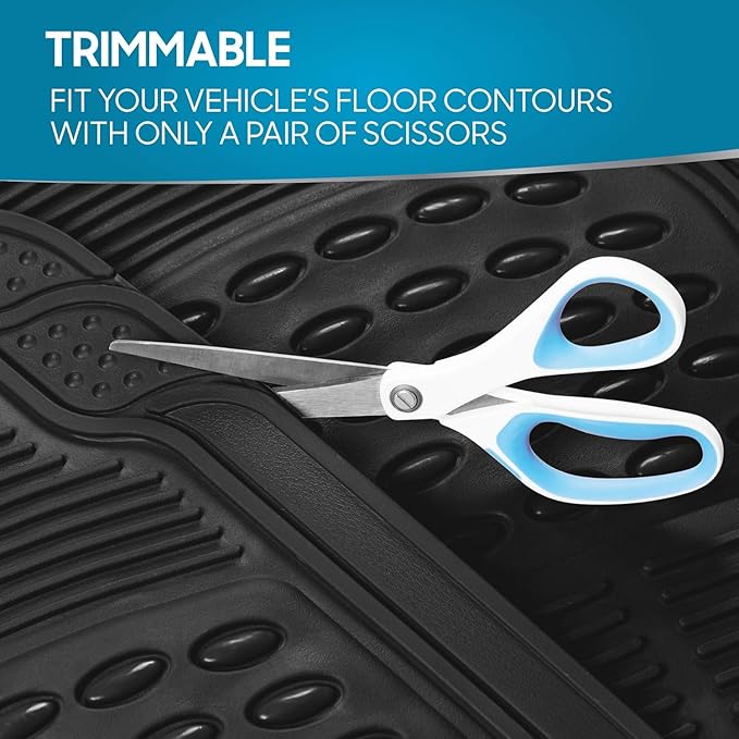 BDK PolyPro Car Seat Covers Full Set Combo with Front and Rear Waterproof All -Weather Car Floor Mats - Universal Fit Automot