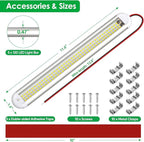 ropelux 12v Led Light Bar Strip, 120leds 1500LM 8W DC 12 Volt Led Strip Lights Fixtures with Switch, Enclosed Trailer Lights for RV Interior, Van, Truck Lorry, Camper, Boat, Caravan, Motorhome (5Pcs)