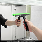 EHDIS 2PCS Flexible 8-Inch Silicone Squeegee Window Tint Tool Auto Water Blade, Shower Squeegee for Car Windshield, Glass, Tiles, and Smooth Surfaces (Green)
