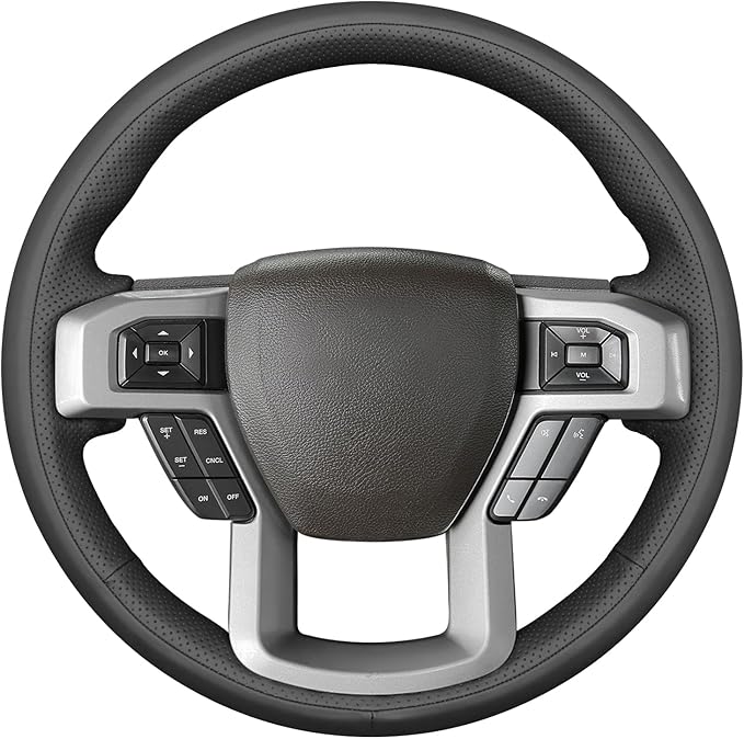 MEWANT Hand Stitch Steering Wheel Cover for Ford F150 F250 F350 Expedition 2018-2021 Ford 150 Truck Steering Wheel Wrap