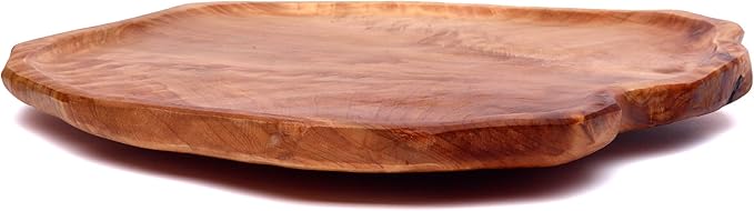 Driini Premium Handmade Root Wood Lazy Susan Turntable (16'') - Large Rustic Wooden Serving Platter Cheese Board - Oversized 