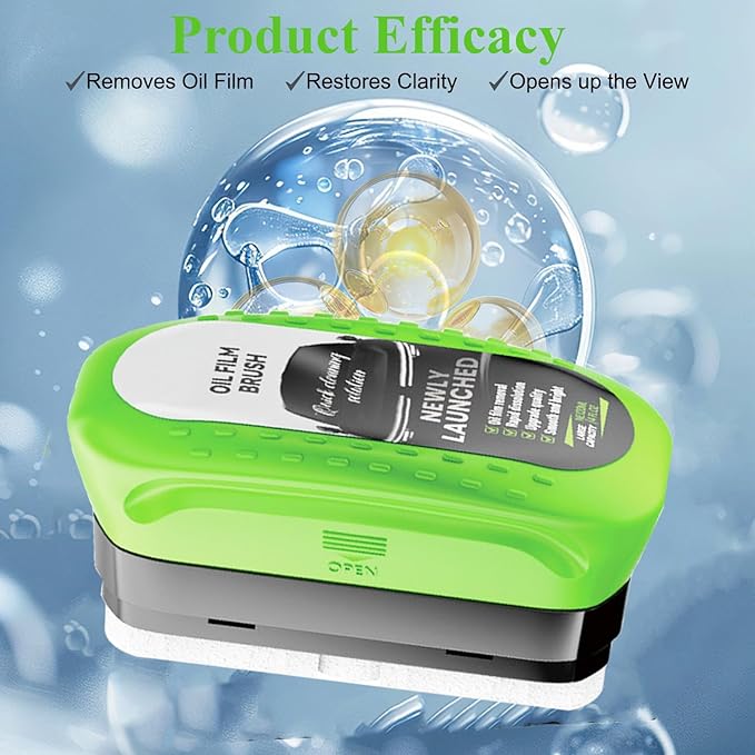 2026 Upgrade Clear Vision Windshield Cleaner with Car Window Cleaner,Automotive Oil Film Cleaning Brush for Car Windows,Clear