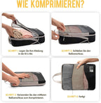 Compression Packing Cubes 8 Set, Dual Zipper Compression Packing Cubes for Travel, See-Through Mesh Packing Bags for Suitcase