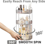 Asayuee 360 Rotating Makeup Organizer,3 Tier Large Capacity Make Up Organizers and Storage,Makeup Organizer for Bathroom,Cosm