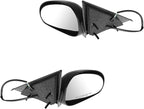 TRQ 2 Piece Driver and Passenger Side Mirror Assembly Set Manual Folding Electric Adjustment Non-Heated No Memory Textured Co