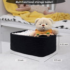 COMFY-HOMI 13" x 8.5" x 5.1" Storage Baskets for Organizing | Cotton Rope Woven Basket | Toy Storage Bin Box | Basket for She