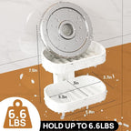 LEVERLOC Soap Dish Holder for Shower, Double Layer Suction Cup Wall Mounte Self Draining Removable Waterproof Strong Suction 