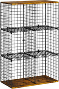 Wire Cube Closet Organizer and Storage Shelf with Extra Woodtop, 11.8“ Sturdy 6 Cube Storage Organizer Shelf, Modular Cubby S