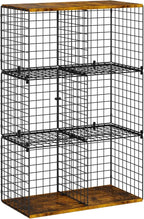 Wire Cube Closet Organizer and Storage Shelf with Extra Woodtop, 11.8“ Sturdy 6 Cube Storage Organizer Shelf, Modular Cubby S